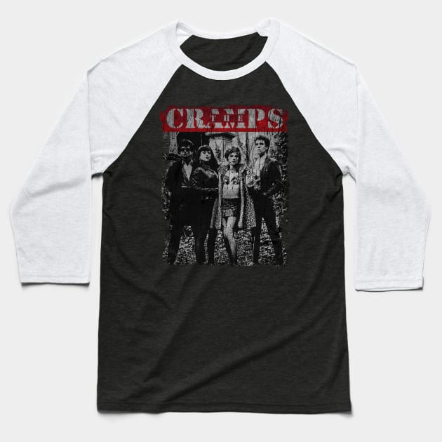 TEXTURE ART - the cramps Band Baseball T-Shirt by ZiziVintage